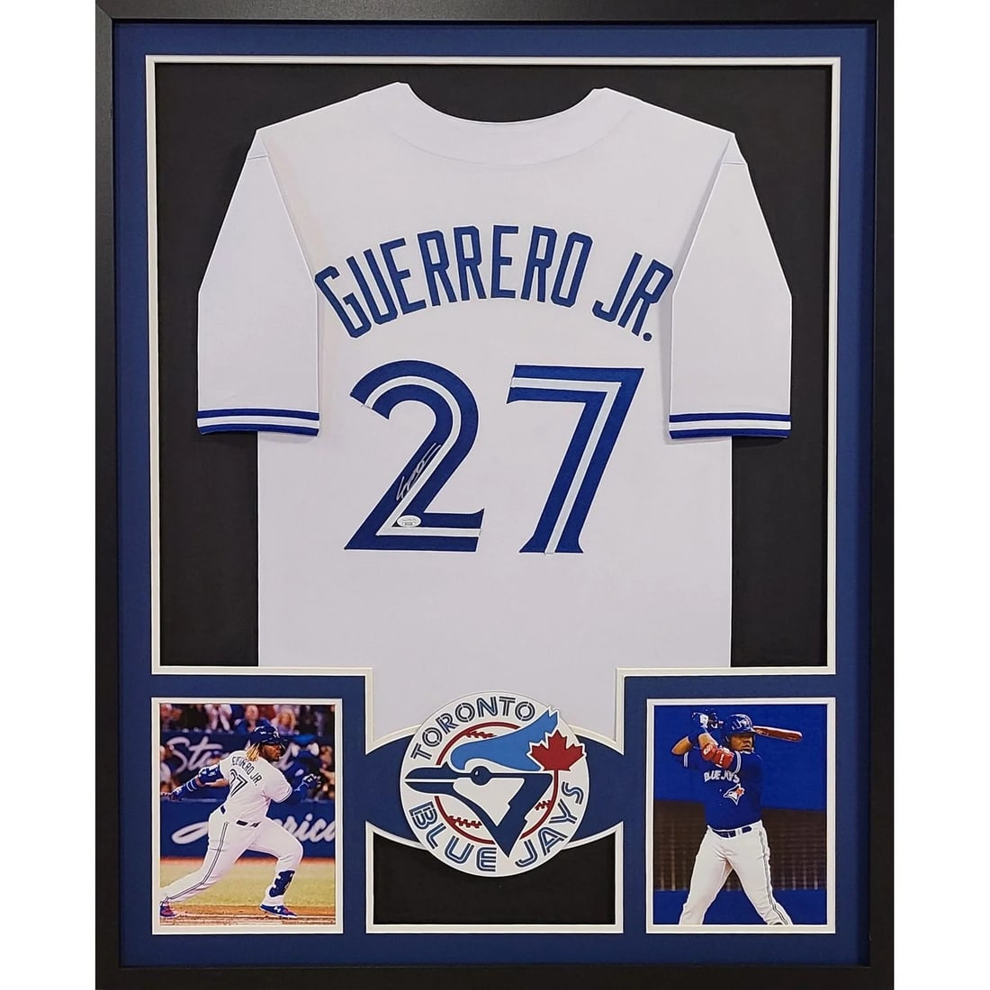 Vladimir Guerrero Jr. Autographed Framed Jersey JSA Authenticated Blue Jays: Vladimir Guerrero Jr. Autographed Framed Jersey JSA Authenticated Blue Jays This framed autographed jersey of Vladimir Guerrero Jr. is a must-have for any Toronto Blue Jays fan. Authenticated by JSA, 