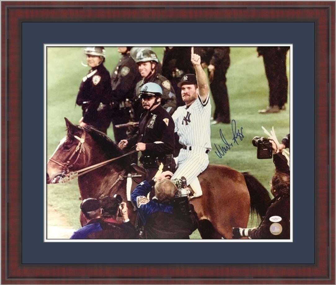 Wade Boggs Signed 16x20 NYPD Horse Photo Custom Framed JSA: Wade Boggs Signed 16x20 NYPD Horse Photo Custom Framed JSA Celebrate the legacy of baseball Hall of Famer Wade Boggs with this stunning 16x20 custom framed photo. This iconic image features Boggs ridi