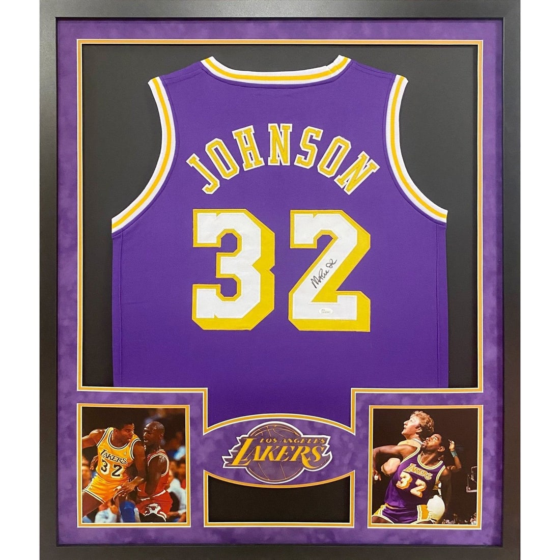 Magic Johnson Signed Framed Jersey JSA Authenticated L.A. Lakers: Magic Johnson Signed Framed Jersey JSA Authenticated L.A. Lakers This autographed Magic Johnson framed jersey is a remarkable collectible for any L.A. Lakers fan. The jersey is authenticated by JSA, a