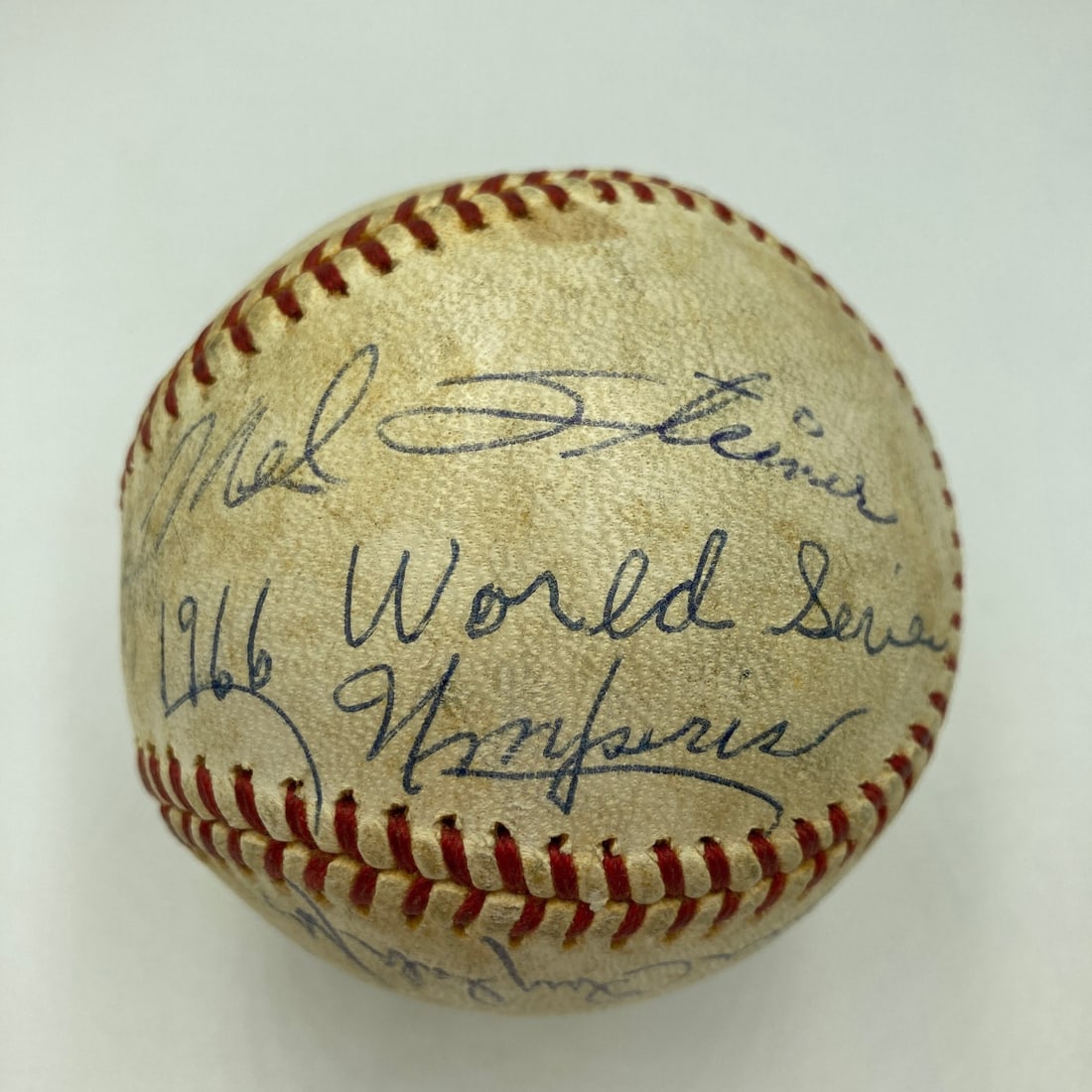 Signed 1966 World Series Umpires Baseball JSA Orioles Dodgers: Signed 1966 World Series Umpires Baseball JSA Orioles Dodgers This is an official American League Joe Cronin baseball used in the 1966 World Series between the Baltimore Orioles and the Los Angeles Do