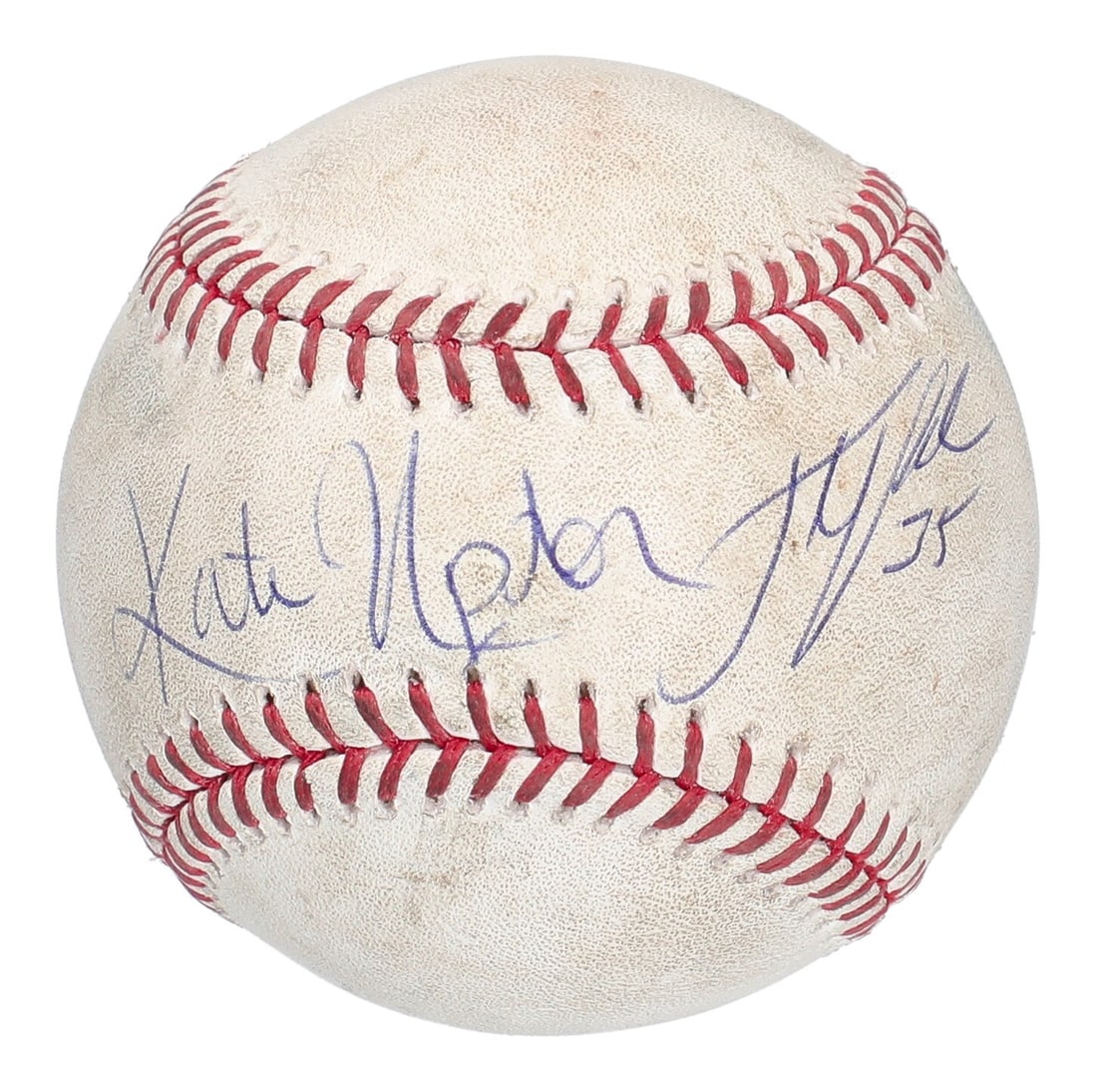 Justin Verlander Kate Upton Signed Game Used Baseball Beckett COA July 30 2017: Justin Verlander Kate Upton Signed Game Used Baseball Beckett COA July 30 2017 This is a rare Official Major League baseball, stamped by Robert D. Manfred Jr., that was game used during the MLB match 