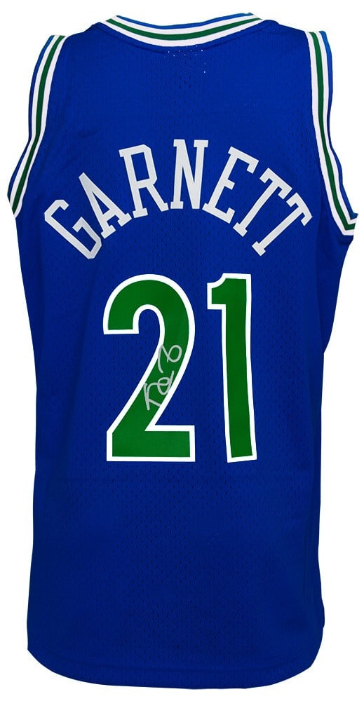 Kevin Garnett Signed 1995 Timberwolves Swingman Jersey with COA: Kevin Garnett Signed 1995 Timberwolves Swingman Jersey with COA Celebrate the legacy of basketball legend Kevin Garnett with this signed Minnesota Timberwolves 1995 throwback blue Mitchell & Ness NBA 