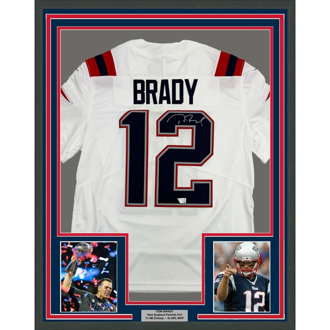 Framed Autographed Tom Brady Jersey New England Patriots Fanatics COA 35x39 (1 of 2)