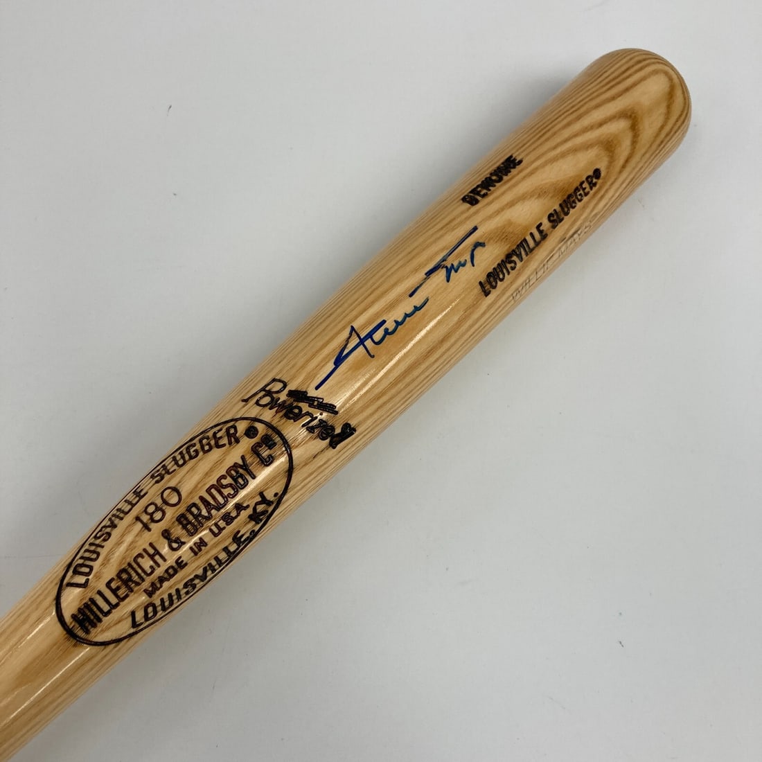 Willie Mays Signed Louisville Slugger Bat with JSA Authentication: Willie Mays Signed Louisville Slugger Bat with JSA Authentication This is a pre-owned Louisville Slugger game model baseball bat signed by the legendary Willie Mays. The bat is authenticated by James 