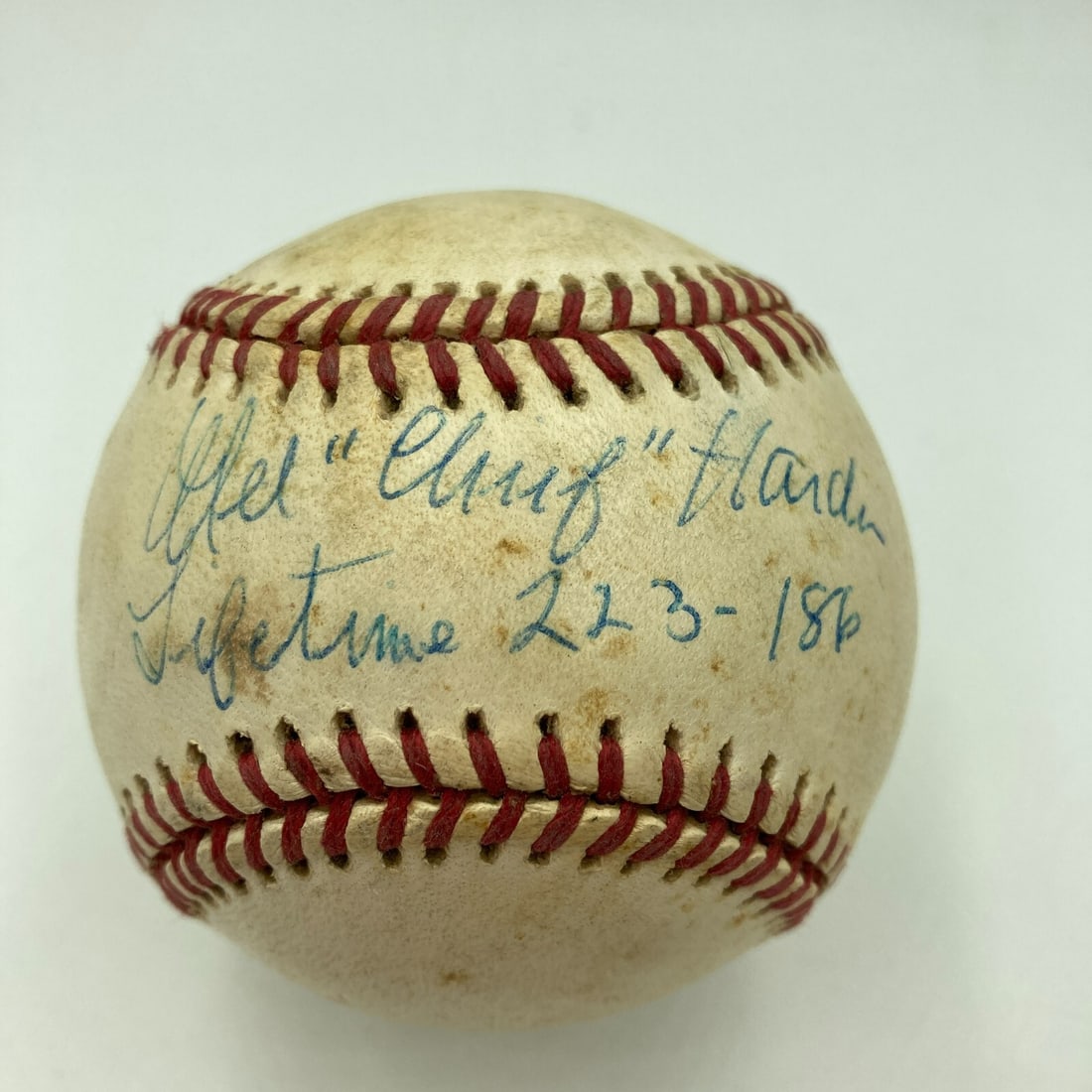 Mel Chief Harder Signed Inscribed American League Baseball JSA COA: Mel Chief Harder Signed Inscribed American League Baseball JSA COA This is an authentic Mel "Chief" Harder signed and inscribed American League baseball. The baseball features the signature of Mel Har