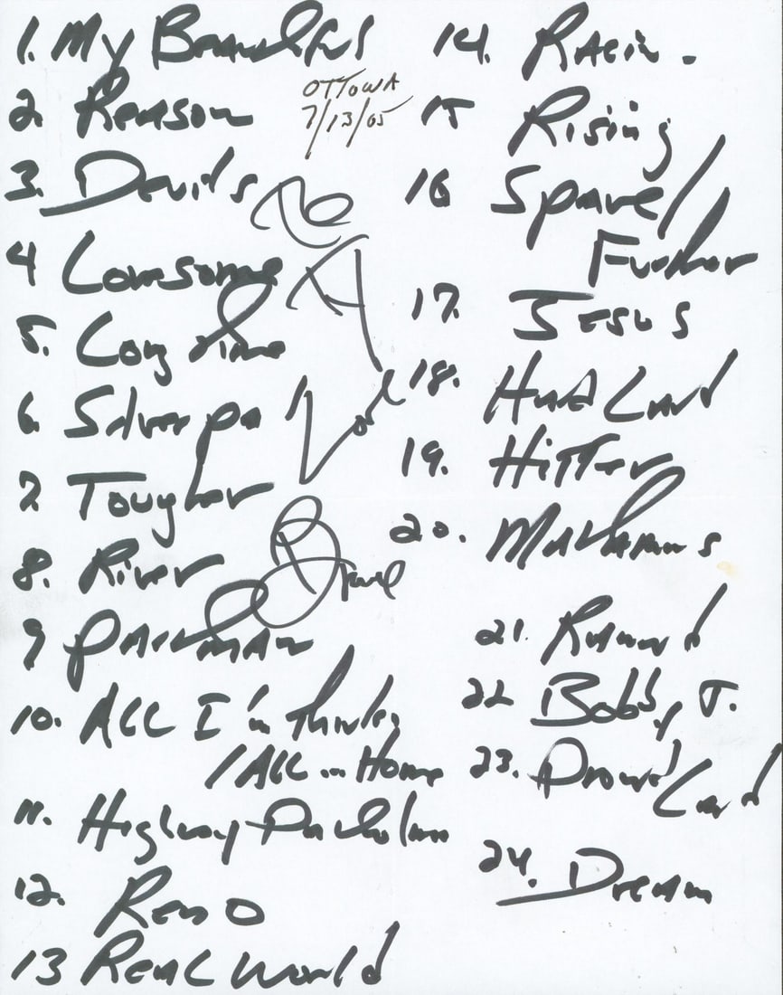 Bruce Springsteen Signed Handwritten Set List 8.5x11 BAS PSA 2005 (1 of 9)