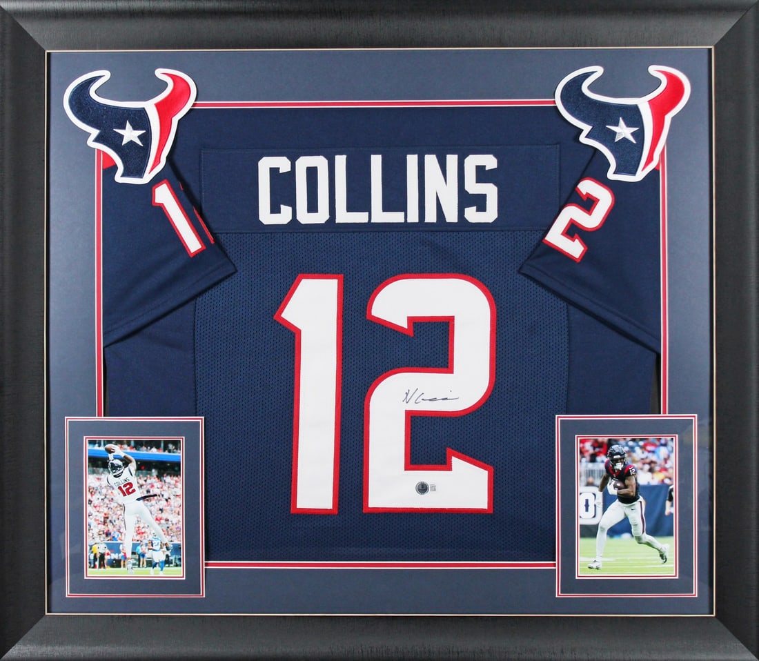 Nico Collins Signed Navy Pro Style Framed Jersey Houston Texans BAS: Nico Collins Signed Navy Pro Style Framed Jersey Houston Texans BAS This is an Authentic Signed Navy Blue Pro Style Framed Jersey of Nico Collins from the Houston Texans. The jersey has been personall