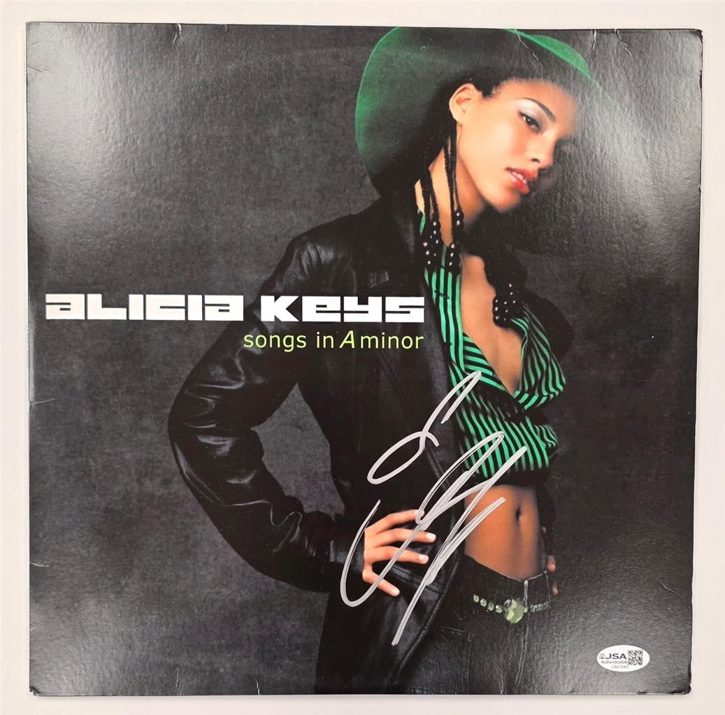 Alicia Keys autographed Songs in A Minor vinyl LP cover JSA: Alicia Keys autographed Songs in A Minor vinyl LP cover JSA This is a 'Songs in A Minor' vinyl record album cover signed by Alicia Keys. The autograph has been authenticated by James Spence Authentica