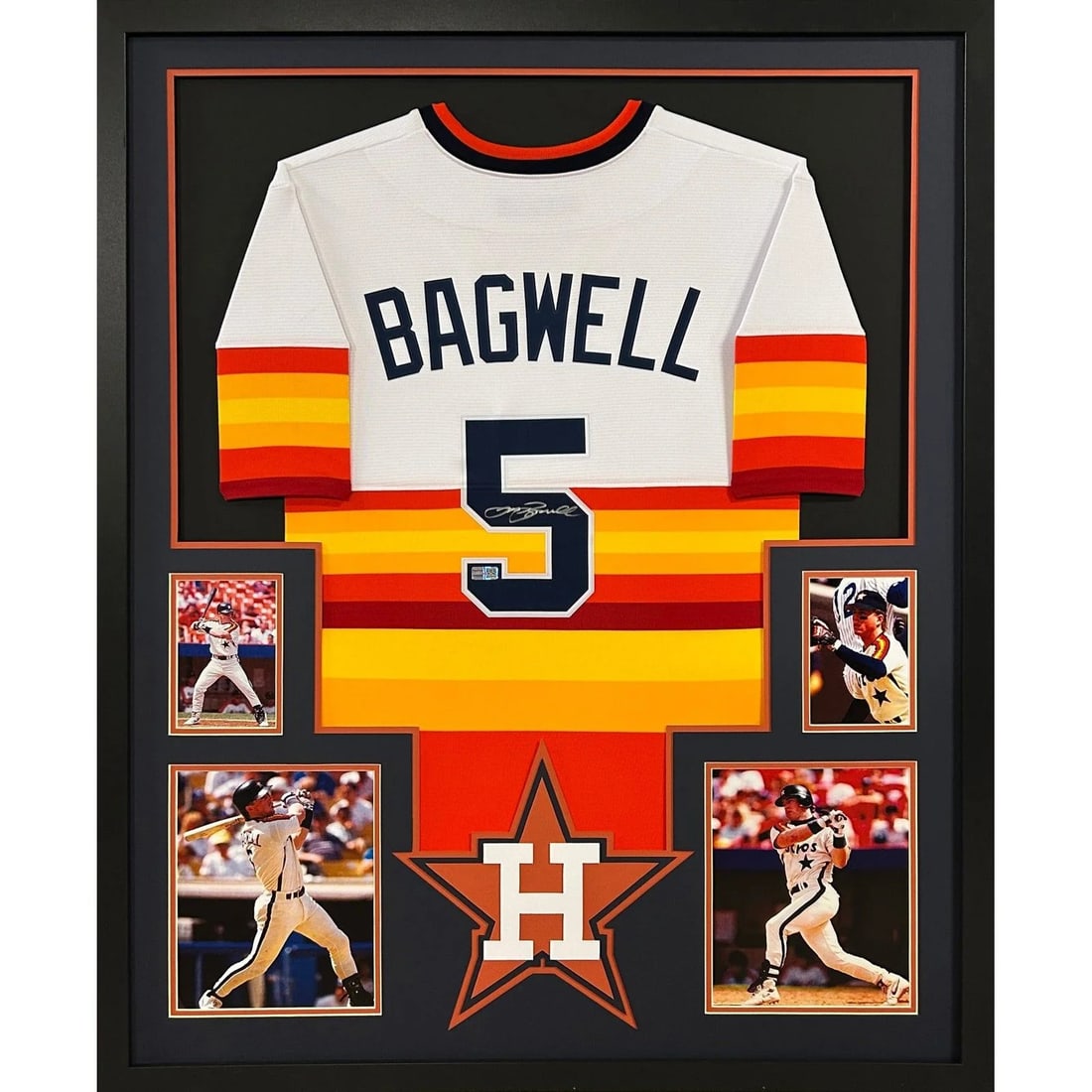 Framed Houston Astros Jersey Signed by Jeff Bagwell with Tristar Authentication: Framed Houston Astros Jersey Signed by Jeff Bagwell with Tristar Authentication This framed Houston Astros jersey has been autographed by Jeff Bagwell. The jersey comes authenticated by Tristar with a