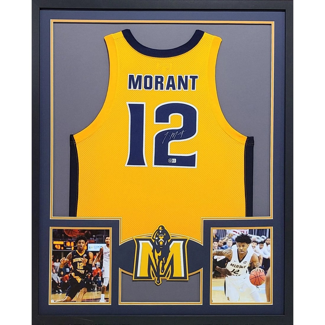Ja Morant Autographed Framed Jersey Beckett Authenticated Murray State Grizzlies: Ja Morant Autographed Framed Jersey Beckett Authenticated Murray State Grizzlies Celebrate the talent of Ja Morant with this stunning framed jersey, featuring his signature and authenticated by Becket