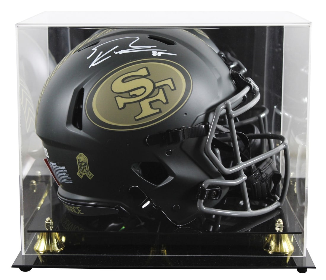 George Kittle Signed 49ers STS IV Helmet with Beckett Authentication: George Kittle Signed 49ers STS IV Helmet with Beckett Authentication This authentic full-size speed proline helmet is a remarkable collectible, personally signed by George Kittle of the San Francisco 