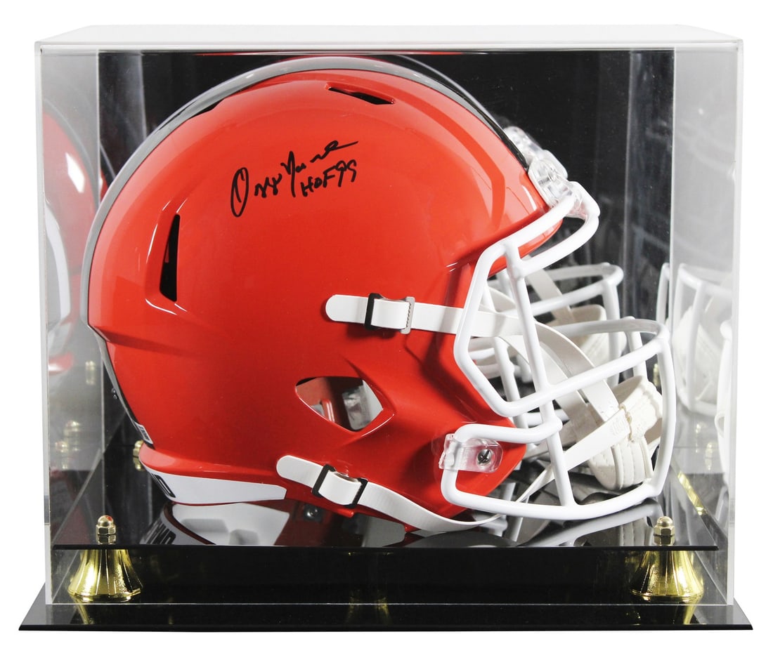 Ozzie Newsome Signed 2024 Browns Full Size Helmet HOF 99 with BAS Authentication: Ozzie Newsome Signed 2024 Browns Full Size Helmet HOF 99 with BAS Authentication This authentic 2024 Riddell Full Size Speed Replica Helmet is a stunning tribute to Ozzie Newsome, featuring the inscri