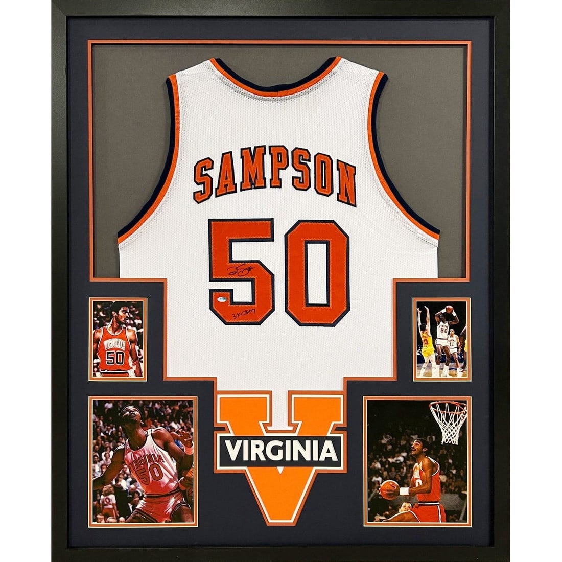 Ralph Sampson Autographed Framed Jersey Authenticated by Schwartz (1 of 3)
