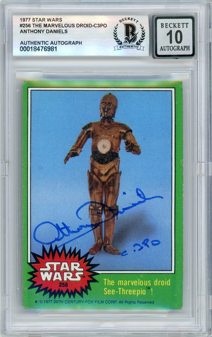 1977 Topps Star Wars C3P0 Rookie Card #256 Anthony Daniels BGS Autograph (1 of 2)