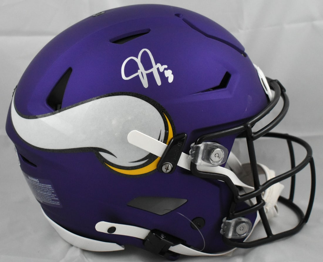 Minnesota Vikings SpeedFlex Helmet Autographed by Justin Jefferson Beckett Hologram (1 of 6)
