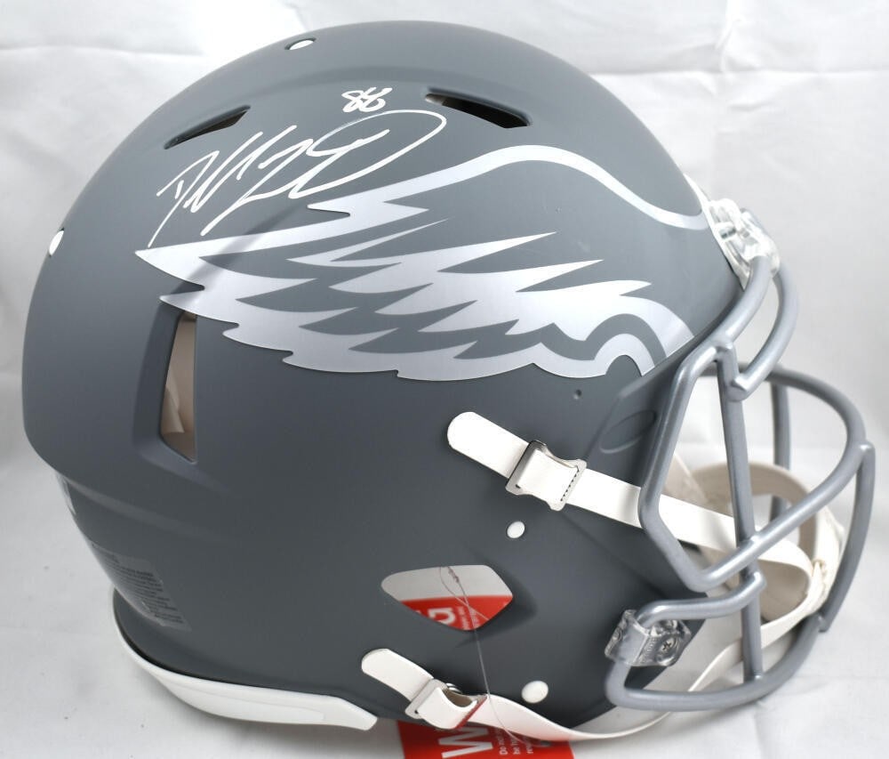 Fanatics Authentic Eagles full size slate speed helmet signed by Dallas Goedert: Fanatics Authentic Eagles full size slate speed helmet signed by Dallas Goedert This is a full-size Slate Speed Authentic helmet signed by Dallas Goedert of the Philadelphia Eagles. The autograph is a