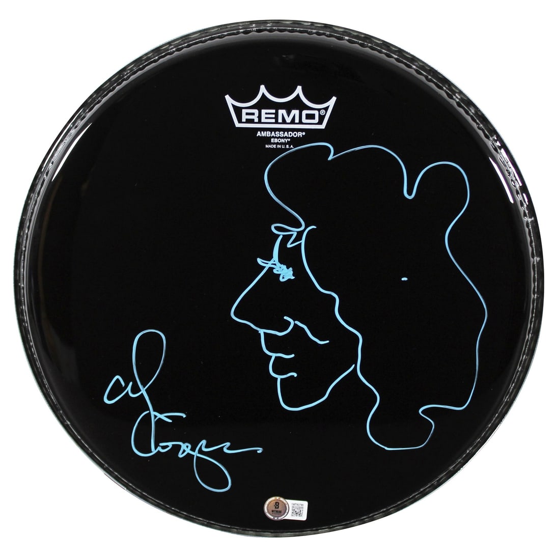 13 Inch Drumhead Autographed by Alice Cooper with Sketch Beckett Witnessed (1 of 3)