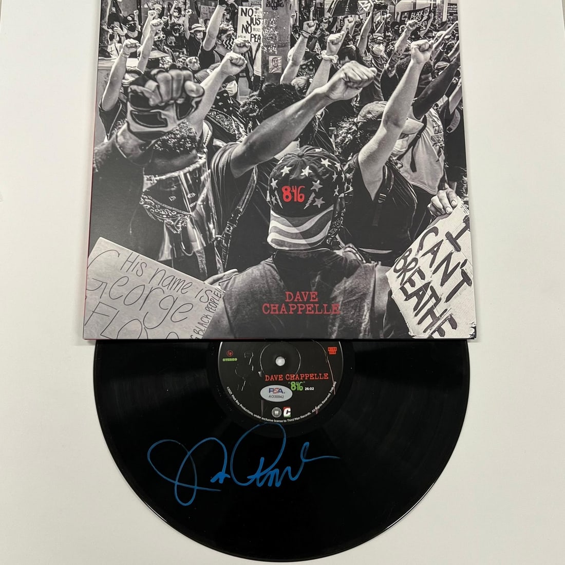 Dave Chappelle Signed 846 Vinyl Album PSA/DNA Certified: Dave Chappelle Signed 846 Vinyl Album PSA/DNA Certified This is an original 846 Vinyl album autographed by Dave Chappelle. The signature has been authenticated by PSA/DNA, ensuring its authenticity fo