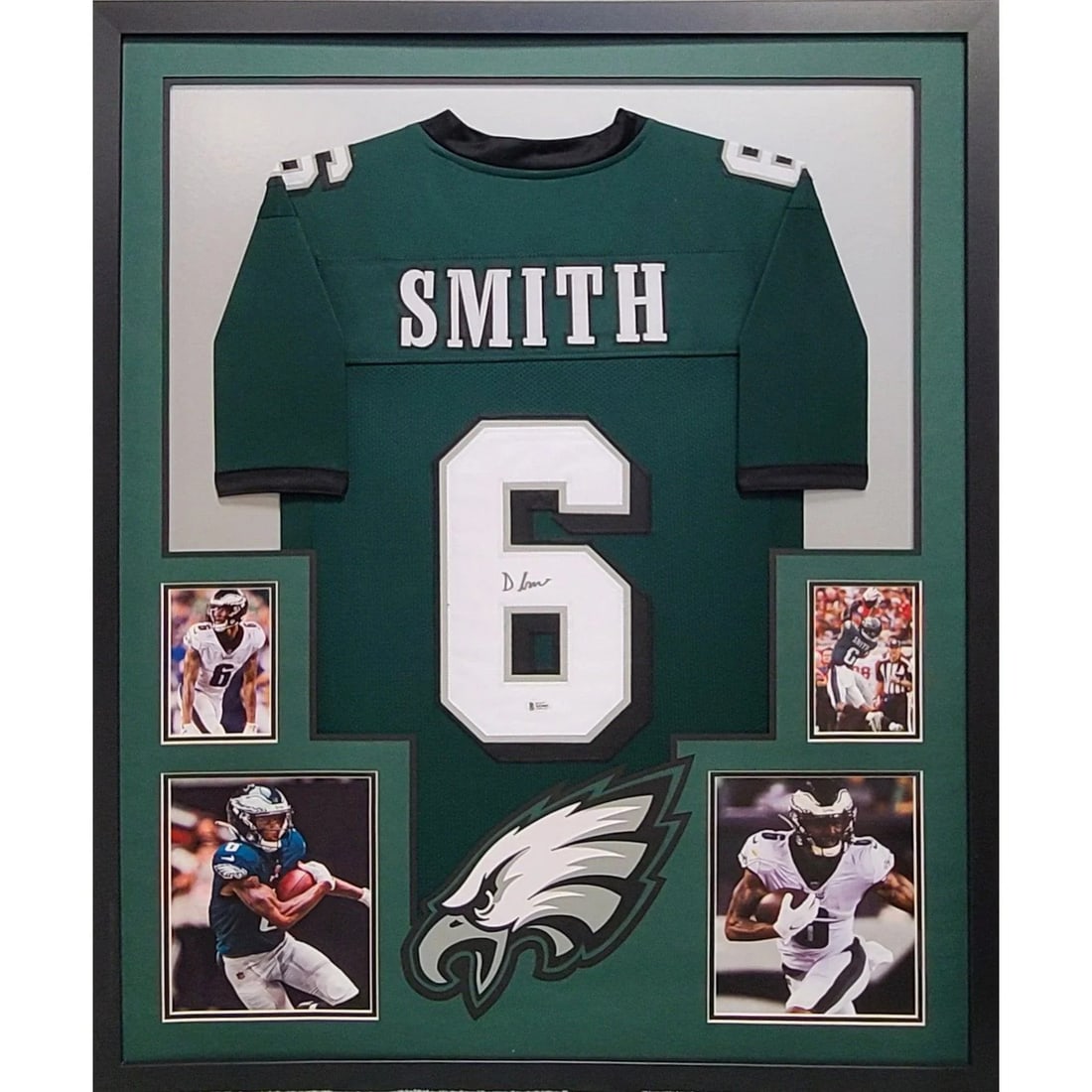 Framed DeVonta Smith Philadelphia Eagles Jersey Signed with Beckett Authentication (1 of 2)