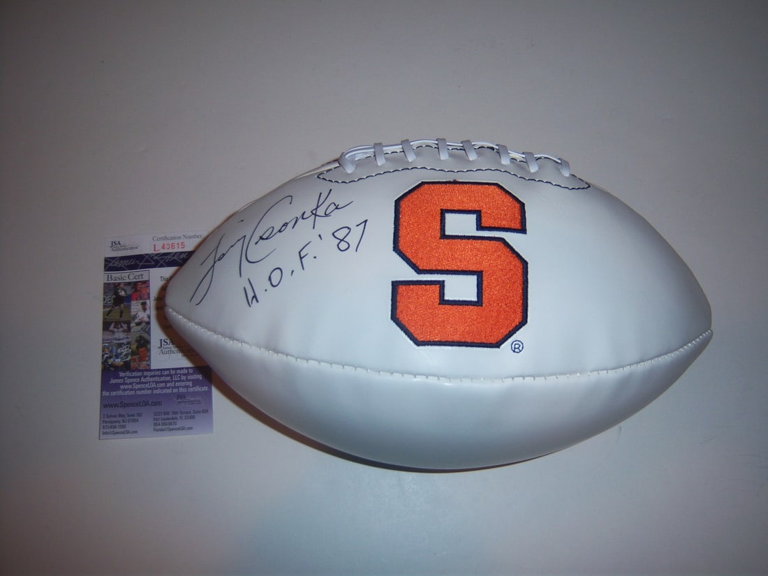 Larry Csonka Signed Football with JSA COA Syracuse and Dolphins HOF 1987 (1 of 1)