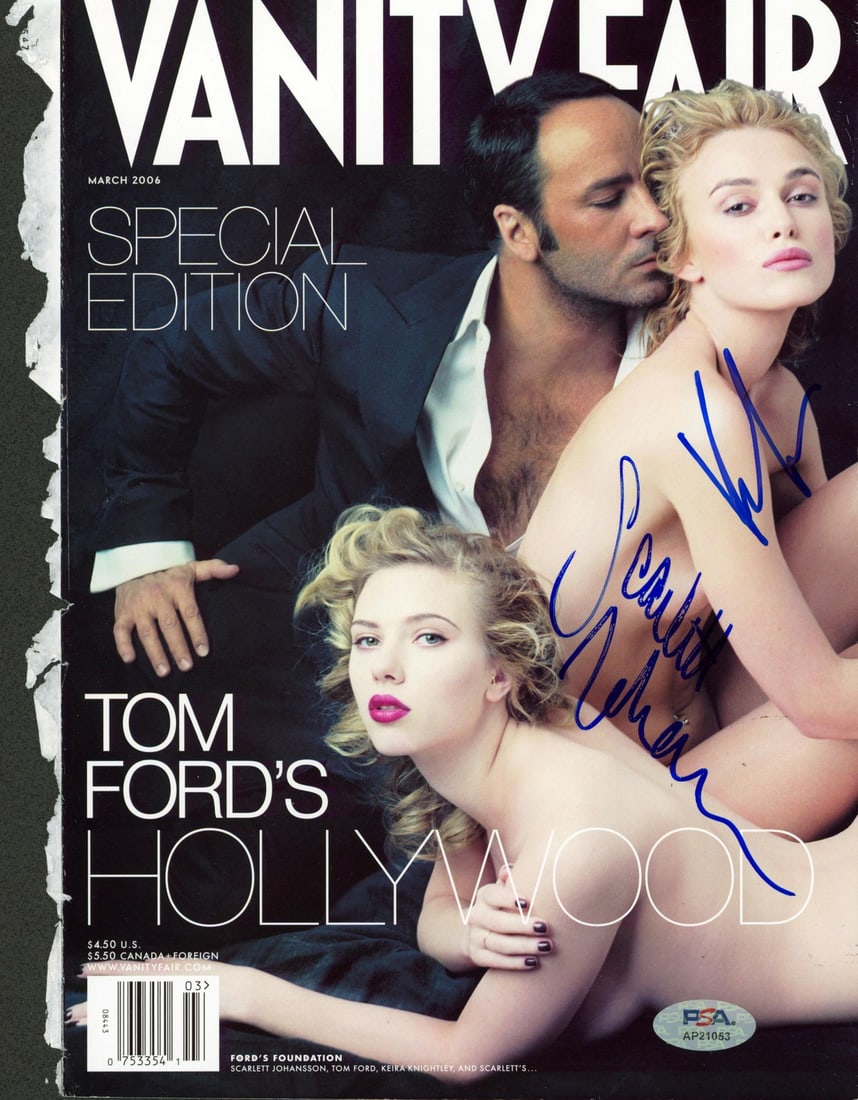 Scarlett Johansson Keira Knightley Signed March 2006 Vanity Fair Cover PSA/DNA (1 of 2)