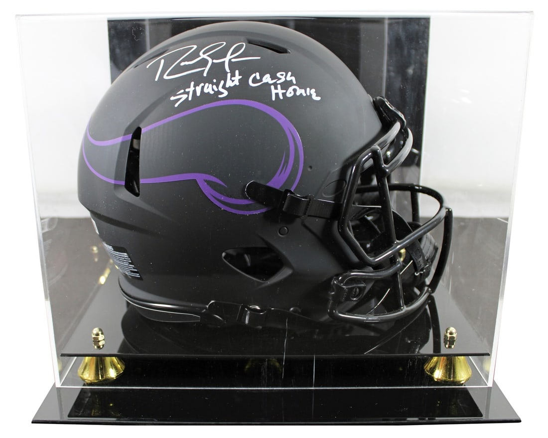 Randy Moss Signed Vikings Eclipse Full Size Helmet with Case BAS Auth: Randy Moss Signed Vikings Eclipse Full Size Helmet with Case BAS Auth This Minnesota Vikings full-size Speed Proline helmet features a striking alternate Eclipse design, personally signed by the legen