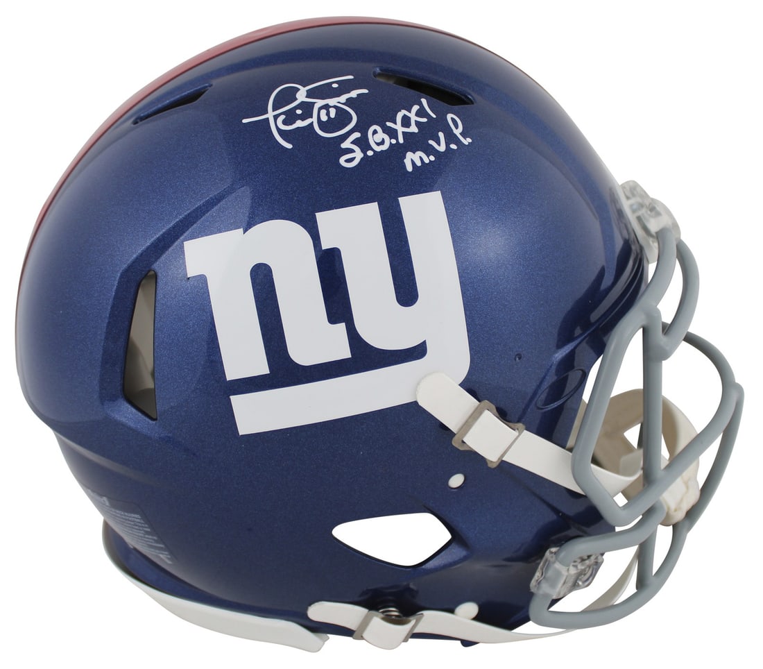 Phil Simms Signed New York Giants Full Size Helmet BAS Witnessed: Phil Simms Signed New York Giants Full Size Helmet BAS Witnessed This authentic full-size Speed Proline helmet has been personally signed by Phil Simms, the renowned quarterback of the New York Giants