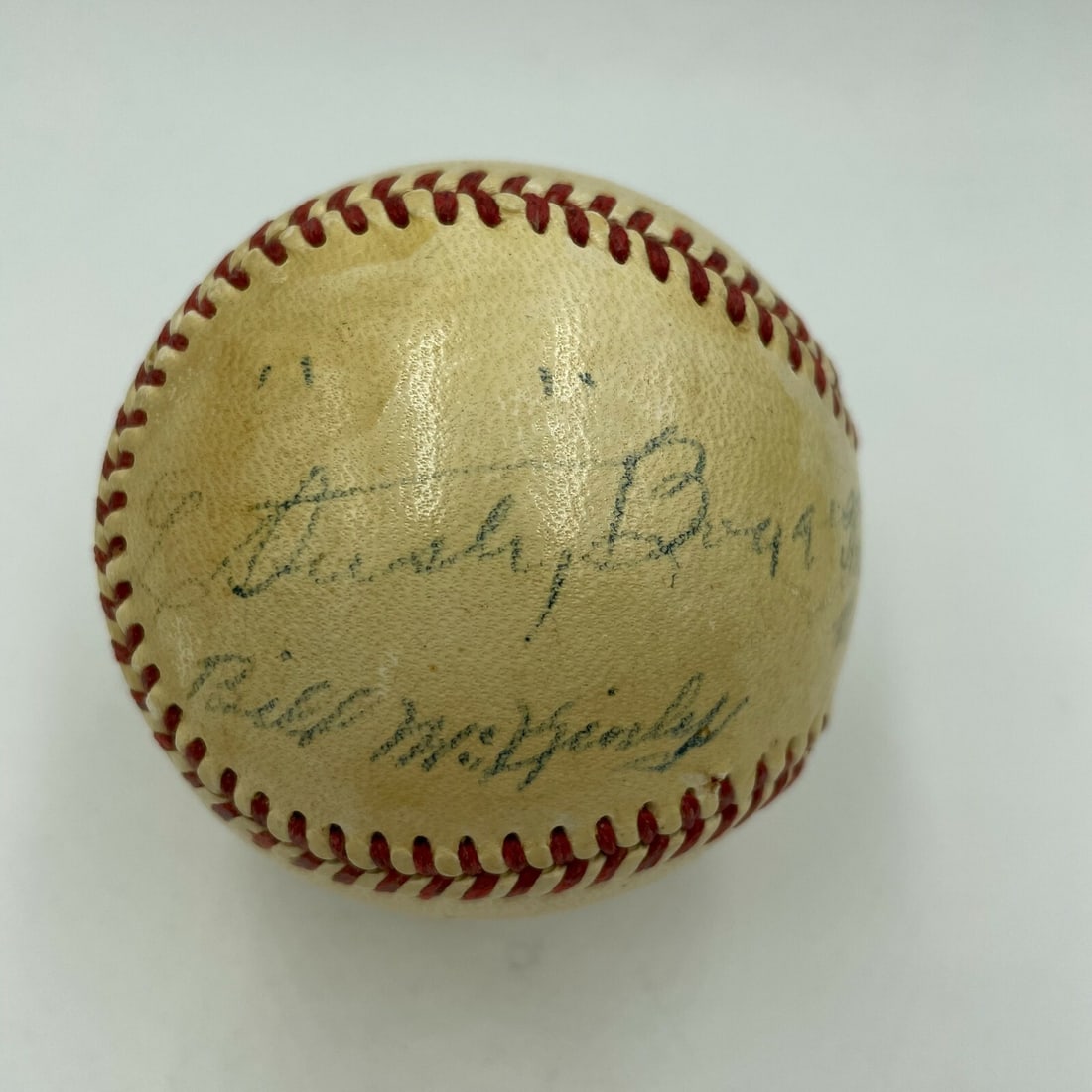 1952 World Series Game Used Baseball Signed by Umpires JSA COA: 1952 World Series Game Used Baseball Signed by Umpires JSA COA This authentic 1952 World Series game-used baseball features signatures from all five umpires officiating the historic match between the 