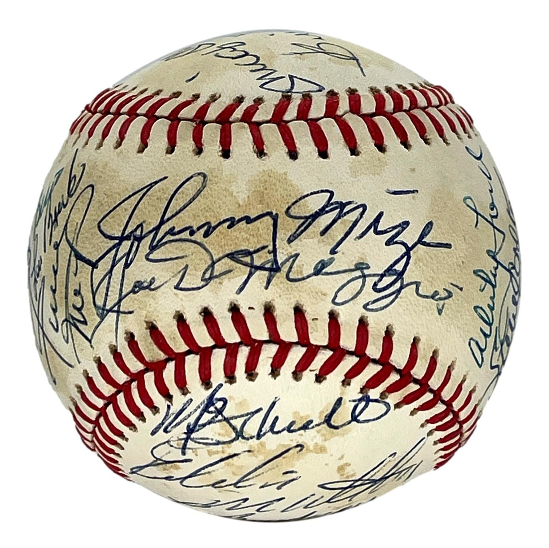 OAL Brown Baseball Signed by 23 Hall of Fame Players PSA/DNA Authenticated (1 of 7)