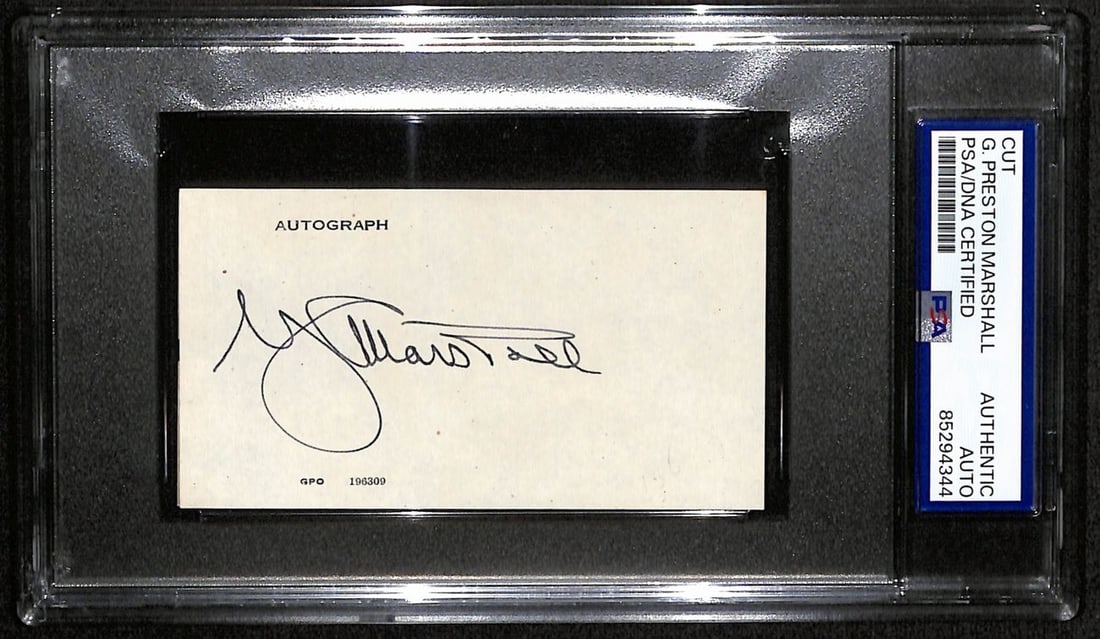 George C. Marshall Autographed Cut Card Army General PSA/DNA (1 of 2)