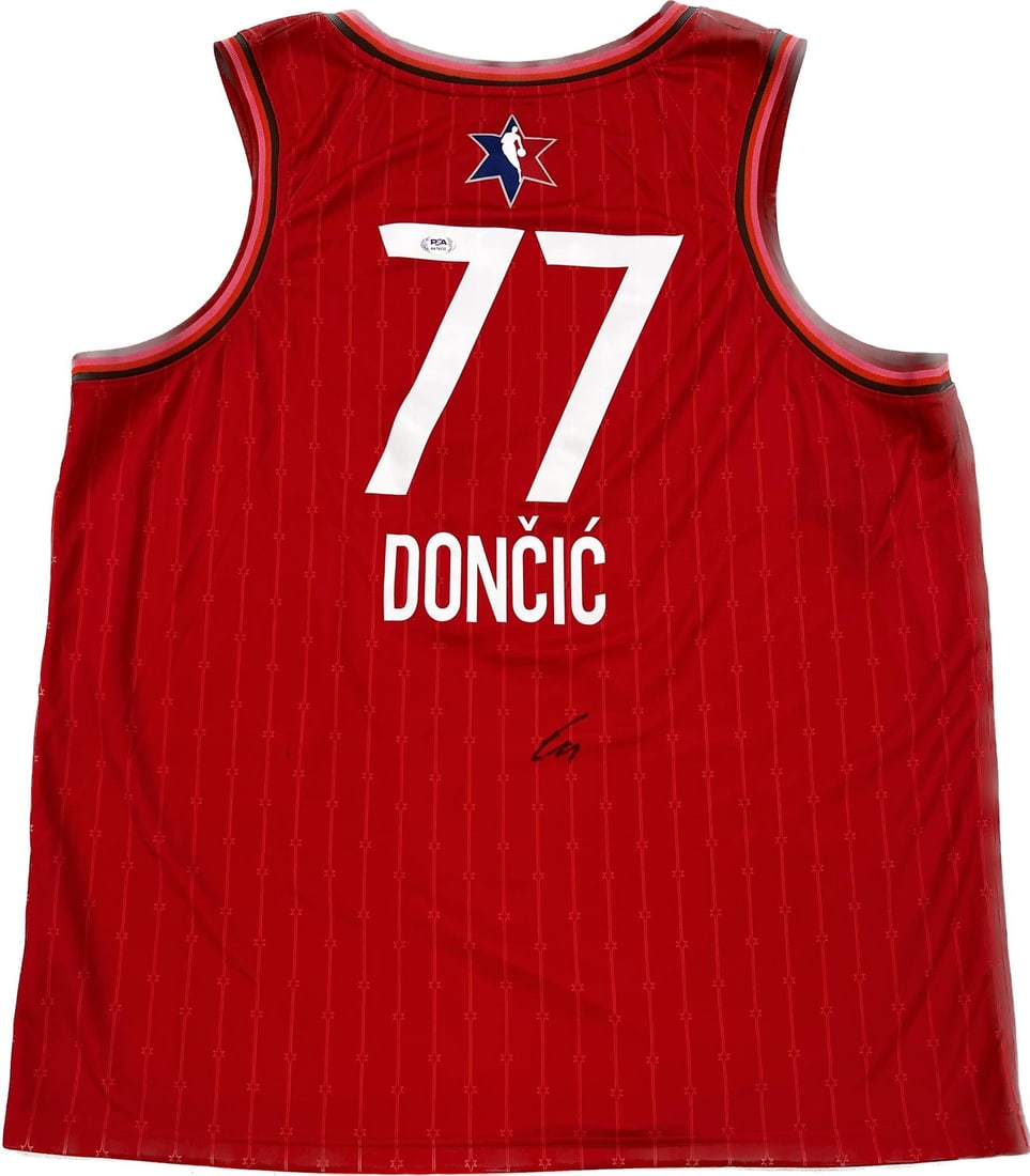 PSA DNA Autographed Luka Doncic Dallas Mavericks Stitched Jersey: PSA DNA Autographed Luka Doncic Dallas Mavericks Stitched Jersey This is a stitched Dallas Mavericks jersey autographed by Luka Doncic. The autograph has been authenticated by PSA/DNA. The jersey is p
