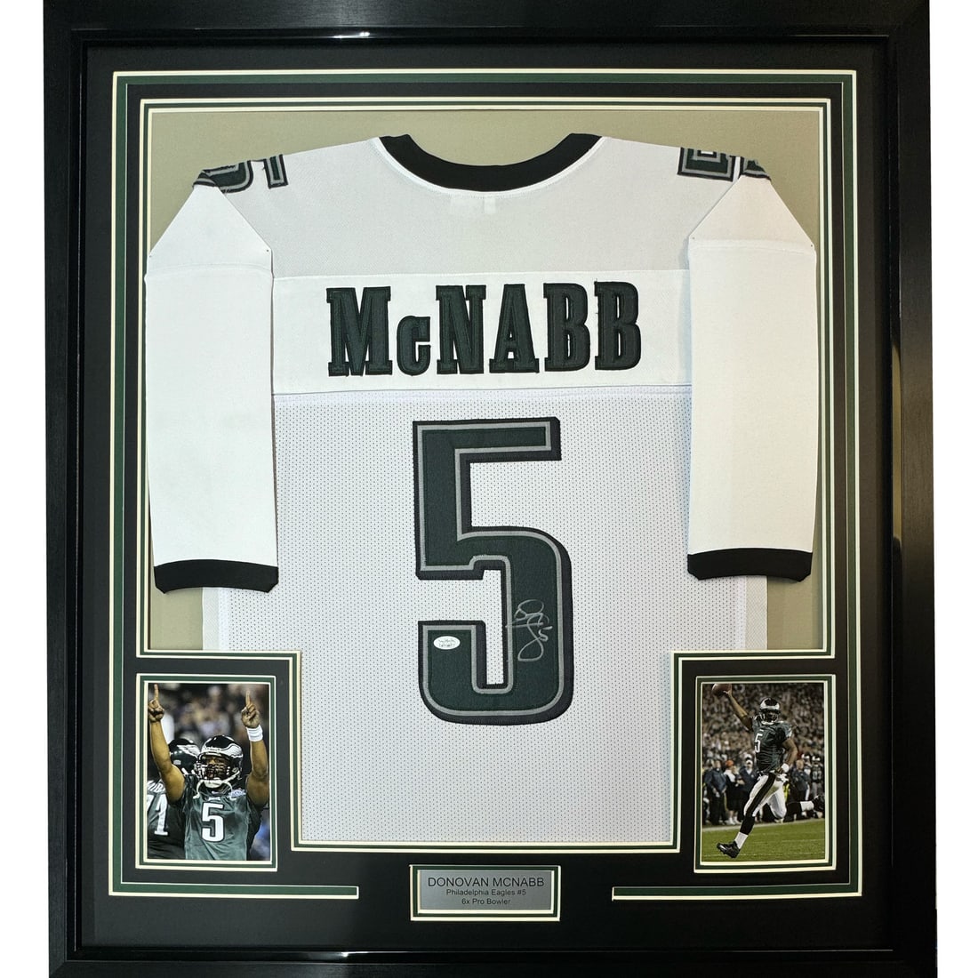 Donovan McNabb Signed Philadelphia Eagles Framed White Jersey JSA COA (1 of 2)