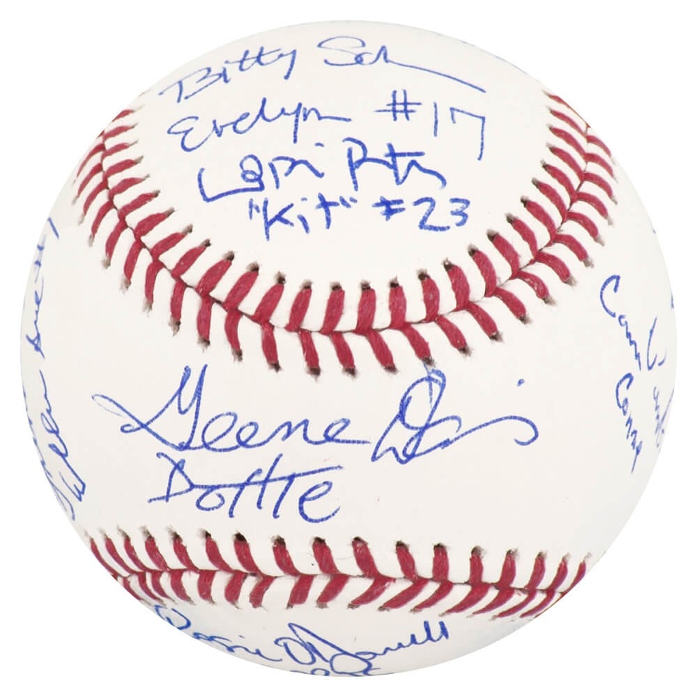 A League Of Their Own Signed MLB Baseball 11 Cast Signatures COA: A League Of Their Own Signed MLB Baseball 11 Cast Signatures COA Celebrate the nostalgia of the classic film 'A League Of Their Own' with this signed MLB baseball featuring the autographs of 11 cast m