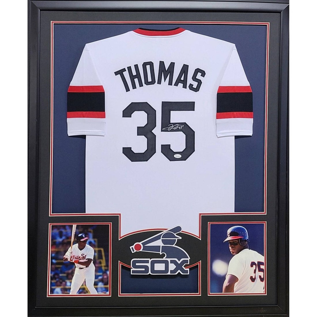 Frank Thomas Chicago White Sox Framed Jersey JSA Authenticated Signature: Frank Thomas Chicago White Sox Framed Jersey JSA Authenticated Signature This autographed Frank Thomas jersey, framed beautifully, is a must-have for any Chicago White Sox fan. Authenticated by JSA, a