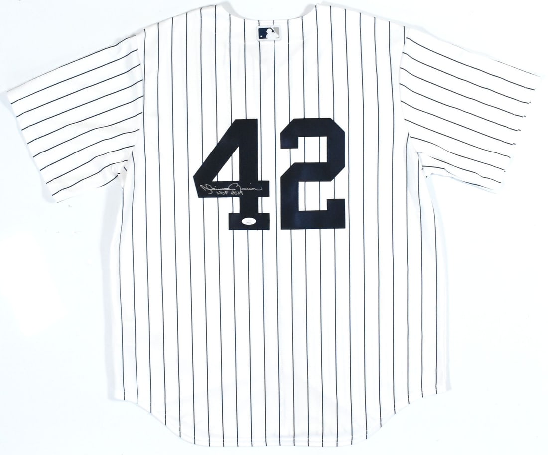 Mariano Rivera signed Yankees Nike jersey JSA: Mariano Rivera signed Yankees Nike jersey JSA This pre-owned Nike New York Yankees jersey is autographed by Mariano Rivera, a Hall of Fame player. The jersey is an original item and represents a signi