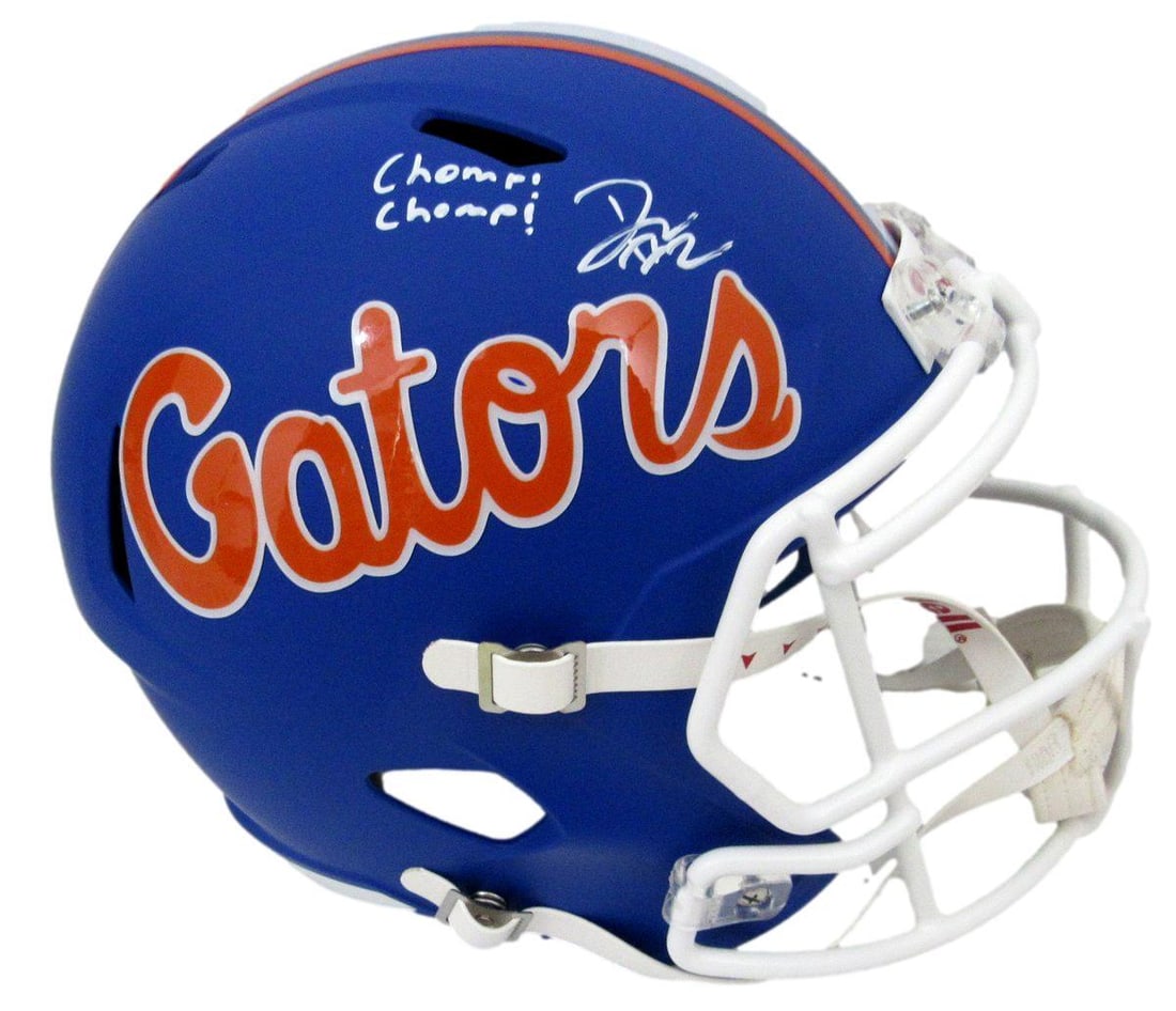 Florida Gators Blue Matte Full Size Replica Helmet Signed by D J Lagway JSA (1 of 6)