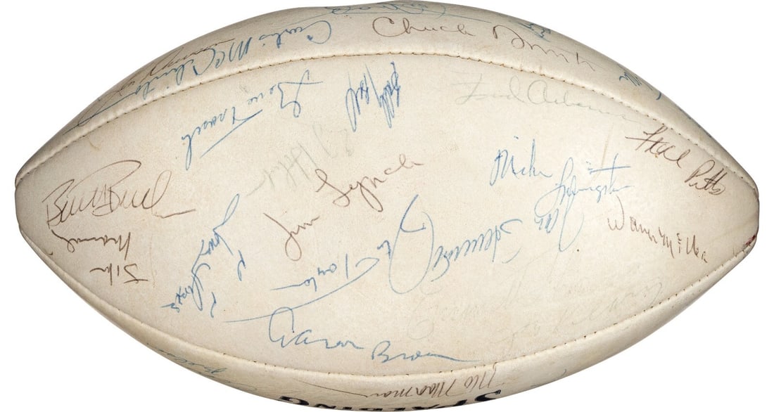 1969 Kansas City Chiefs Super Bowl IV Signed Football PSA DNA Authenticated: 1969 Kansas City Chiefs Super Bowl IV Signed Football PSA DNA Authenticated Celebrate the iconic 1969 Kansas City Chiefs Super Bowl Championship with this team-signed AFL game football. This original 