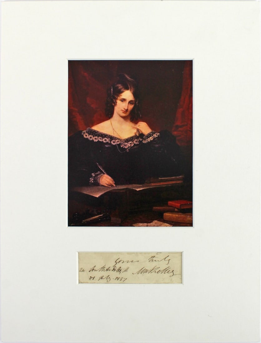 Mary Shelley Signed Cut Signature Display with BAS COA (1 of 10)