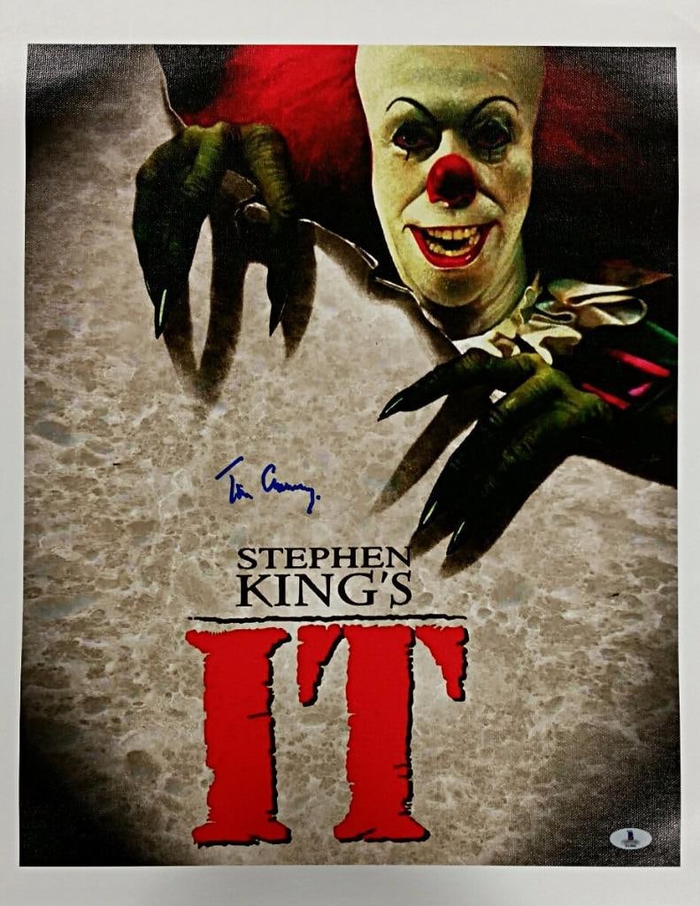 16x20 Canvas Photograph Signed by Tim Curry from Stephen King's It with BAS COA (1 of 2)