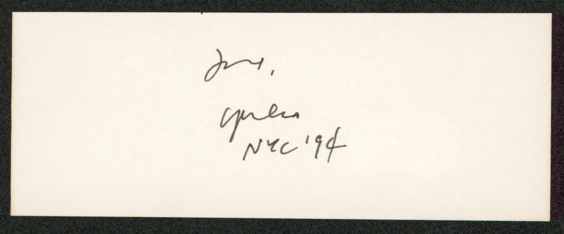 Yoko Ono Autographed 2x5 Cut With NYC '94 Inscription Beckett Authenticated (1 of 5)