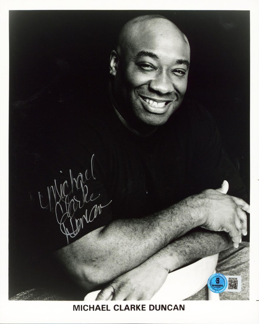 Michael Clarke Duncan Signed 8x10 Photo The Green Mile BAS Authenticated: Michael Clarke Duncan Signed 8x10 Photo The Green Mile BAS Authenticated This authentic 8x10 photograph features the signature of Michael Clarke Duncan, renowned for his role in 'The Green Mile.' The 