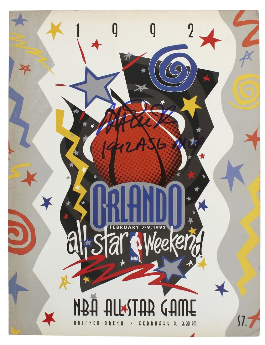 Magic Johnson Signed 1992 NBA All Star Game Program BAS COA Lakers (1 of 3)