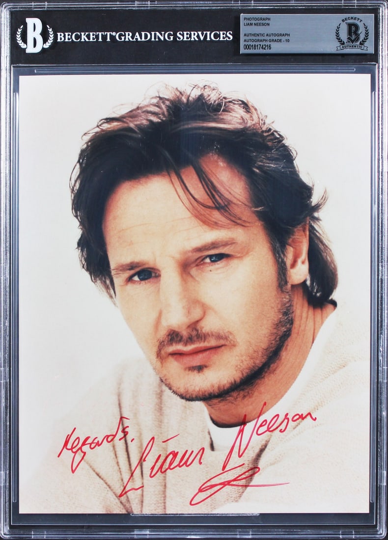 Liam Neeson Schindler's List signed 8x10 photo Regards BAS slabbed (1 of 2)
