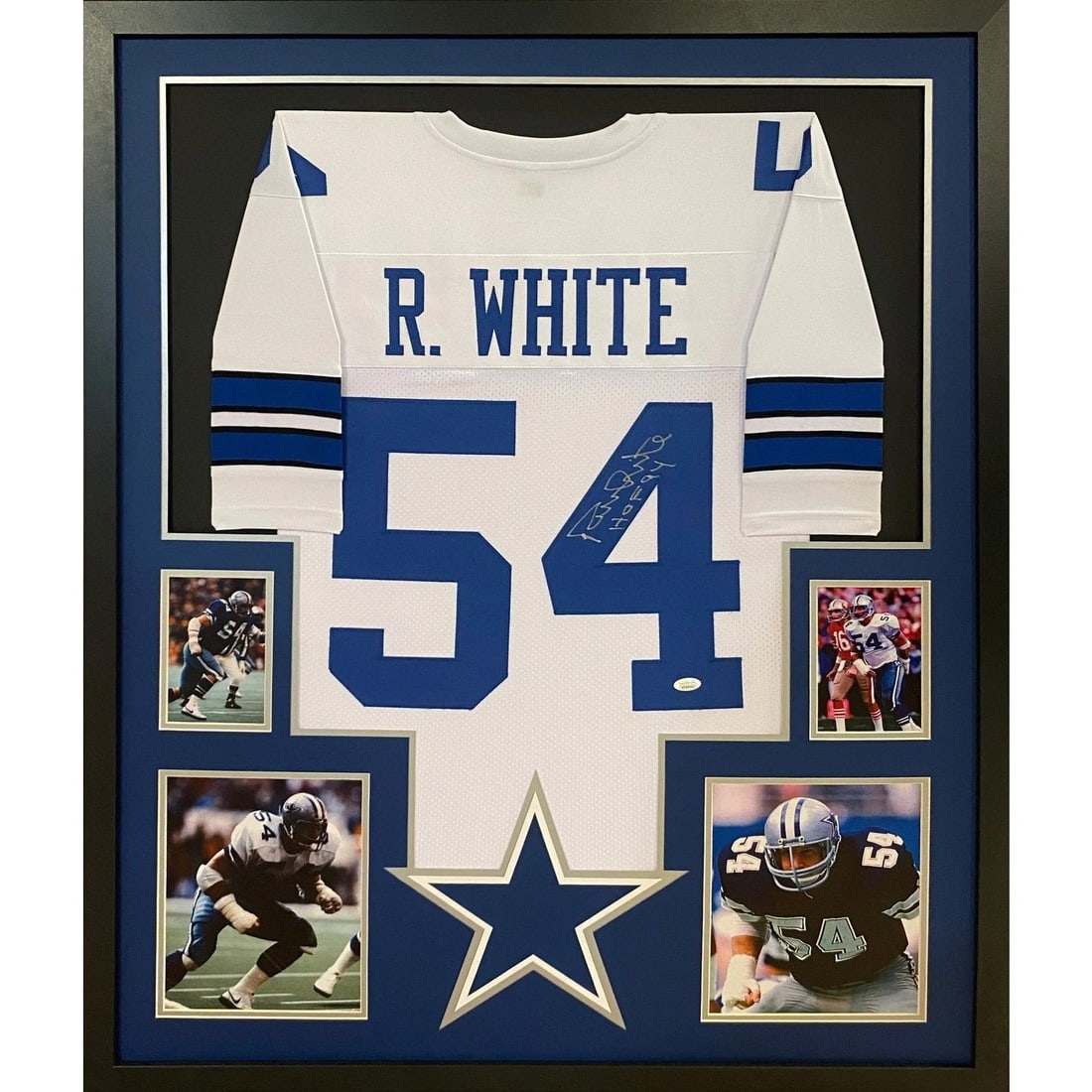 Framed Dallas Cowboys Jersey Signed by Randy White with JSA Authentication: Framed Dallas Cowboys Jersey Signed by Randy White with JSA Authentication This framed Dallas Cowboys jersey is autographed by Randy White and authenticated by JSA. The piece features detailed framing