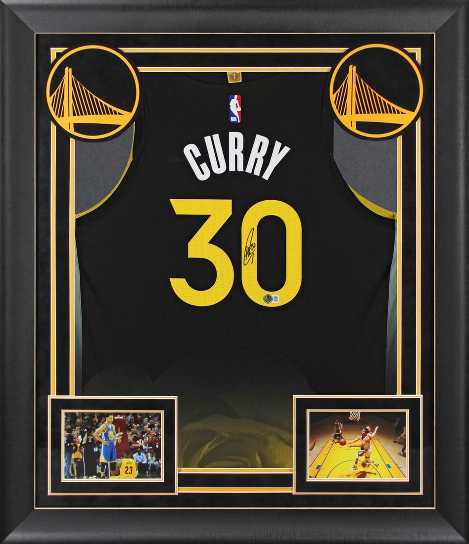 Stephen Curry Signed Framed Black Nike Jersey BAS Golden State Warriors: Stephen Curry Signed Framed Black Nike Jersey BAS Golden State Warriors This authentic black Nike Rose City Edition jersey has been personally signed by Stephen Curry, star player of the Golden State 