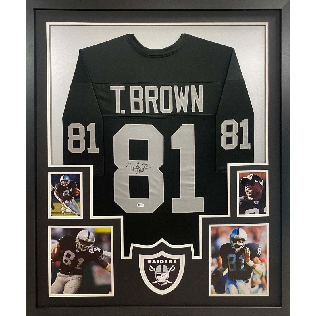 Tim Brown Autographed Framed Jersey Raiders Notre Dame Beckett Authenticated (1 of 3)
