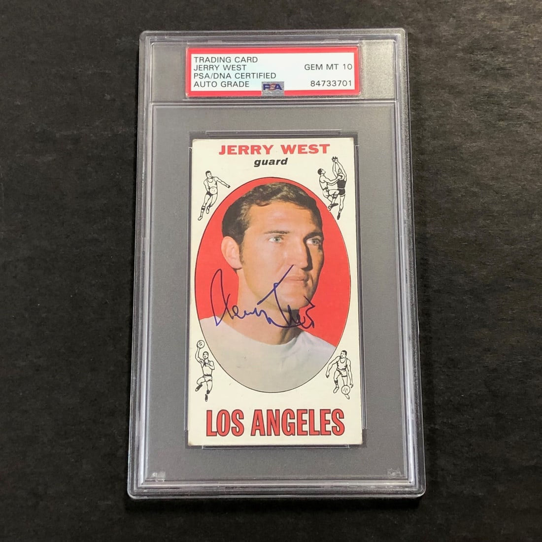 Jerry West PSA 10 Autographed 1969-70 Topps Card 90 Lakers: Jerry West PSA 10 Autographed 1969-70 Topps Card 90 Lakers This is a 1969-70 Topps #90 sports trading card featuring Jerry West of the Los Angeles Lakers. The card has been personally signed by Jerry 