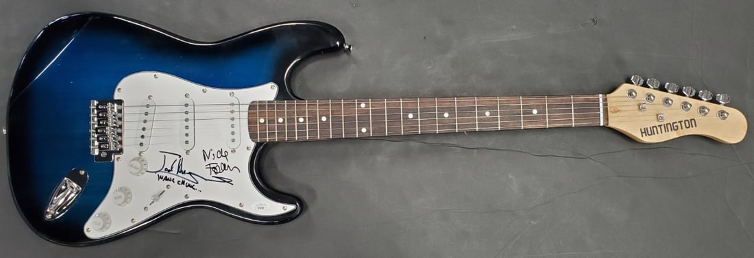 Wang Chung Signed Guitar Autographed by Nick Feldman & Jack Hues JSA Authenticated: Wang Chung Signed Guitar Autographed by Nick Feldman & Jack Hues JSA Authenticated This is an original autographed guitar by Wang Chung, featuring the signatures of band members Nick Feldman and Jack 
