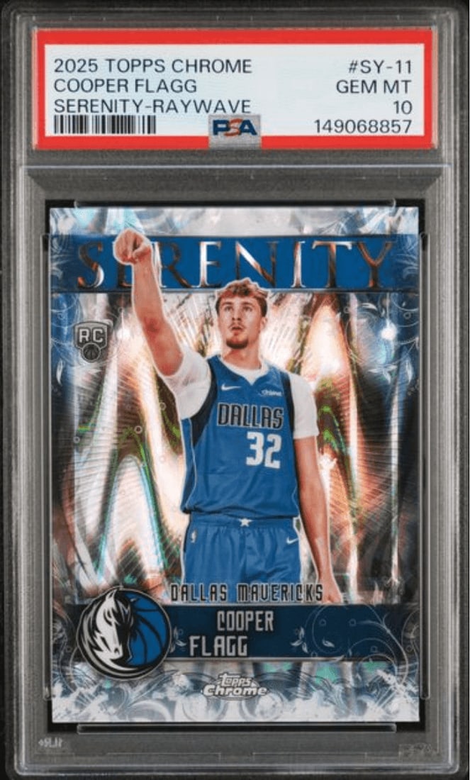 PSA 10 Cooper Flagg 2025 Topps Chrome Serenity Raywave SY11 Basketball Card (1 of 2)
