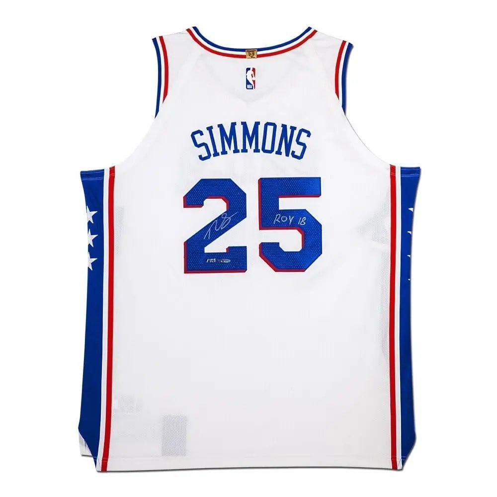 Ben Simmons Autographed Authentic Nike Jersey 76ers ROY 18 Limited Edition #/125: Ben Simmons Autographed Authentic Nike Jersey 76ers ROY 18 Limited Edition #/125 Own a piece of basketball history with this authentic Nike jersey signed by star player Ben Simmons. This limited editi